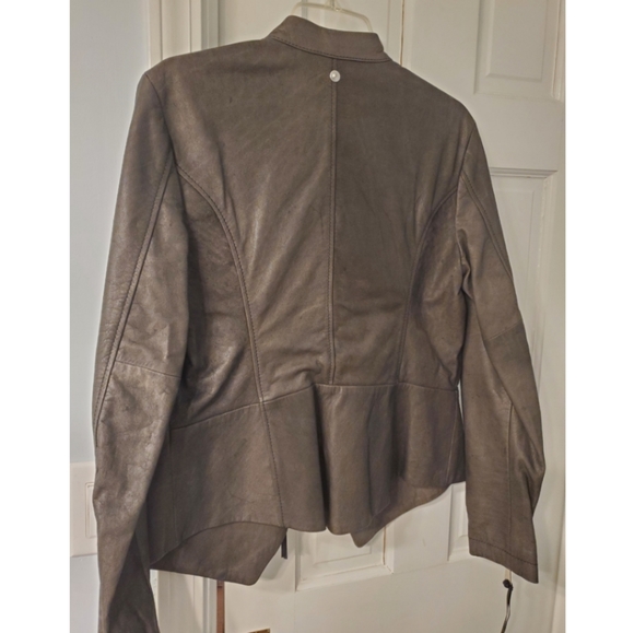 DIESEL Grey Leather Jacket - Brand New w/Tags - Picture 8 of 14